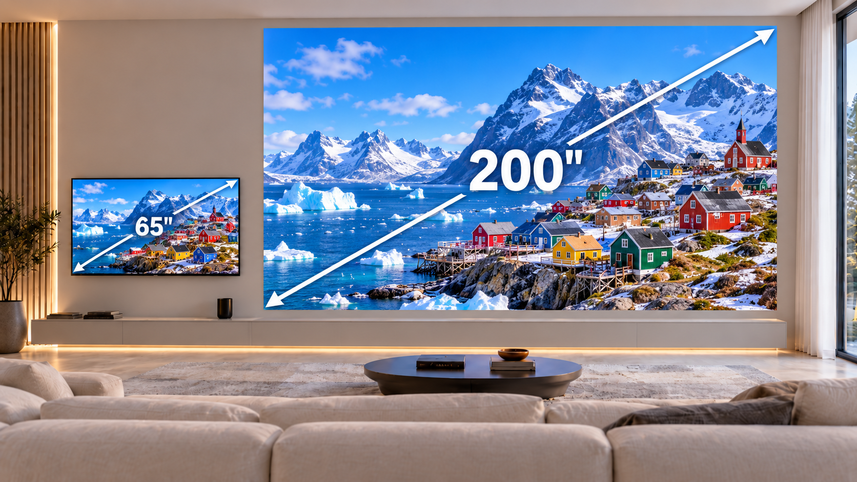 Экран до 200 дюймов с проектором CAIWEI LED-444Q4K