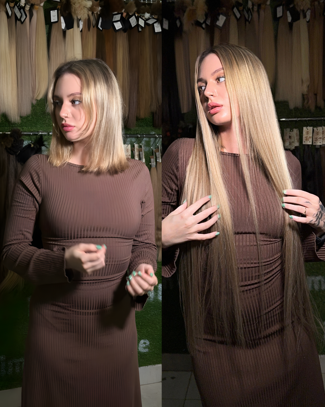 Коррекция наращенных волос