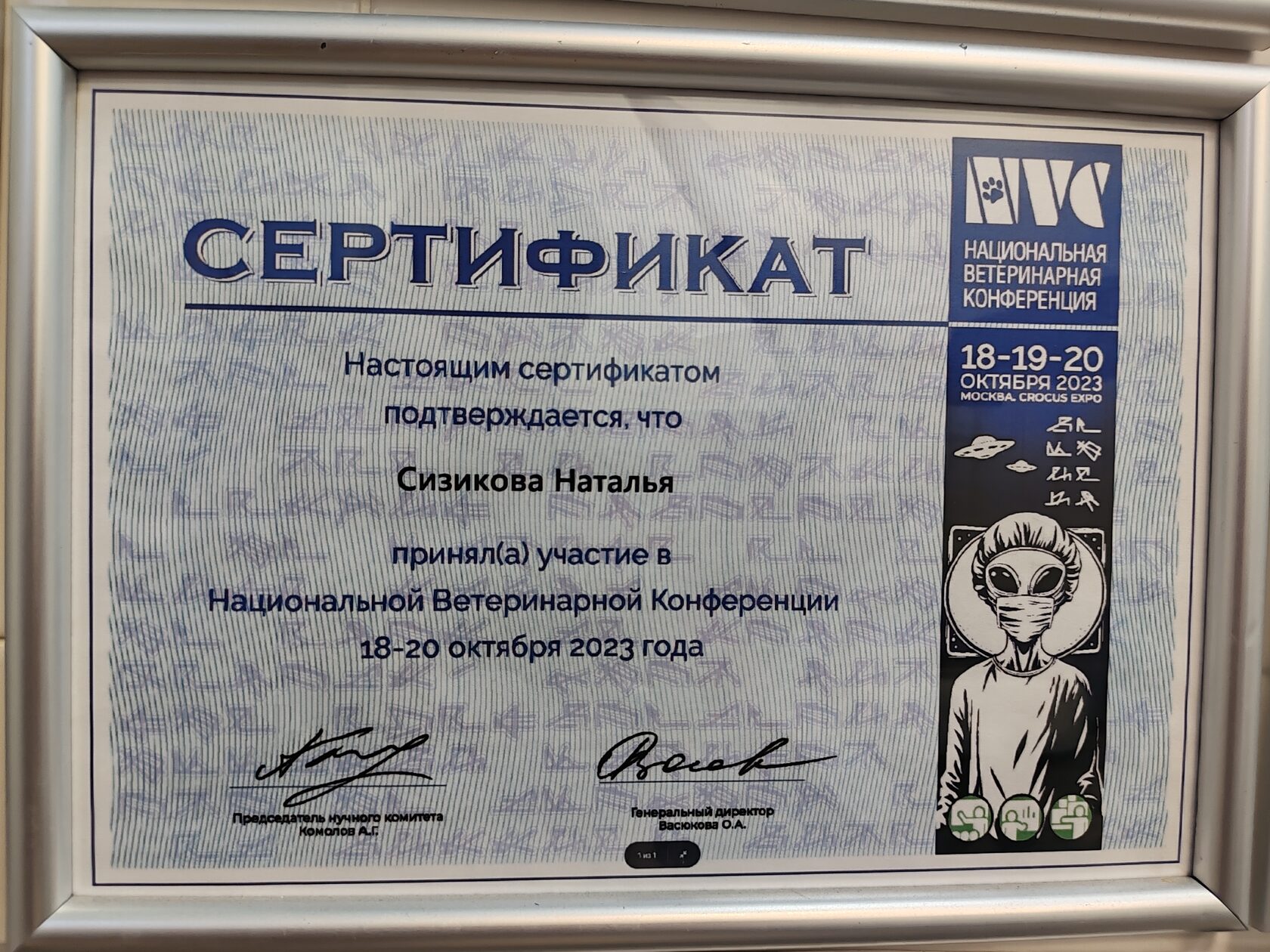 Сертификат об обучении 3