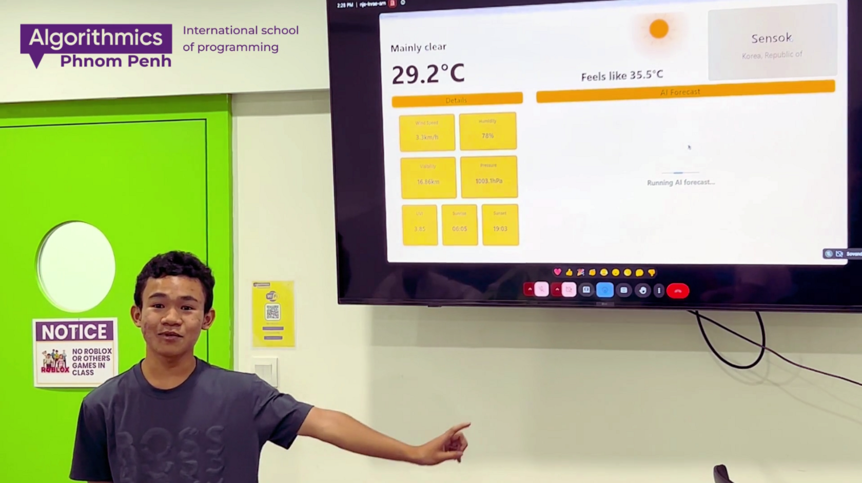 Algorithmics Phnom Penh student's AI Weather App built in Python