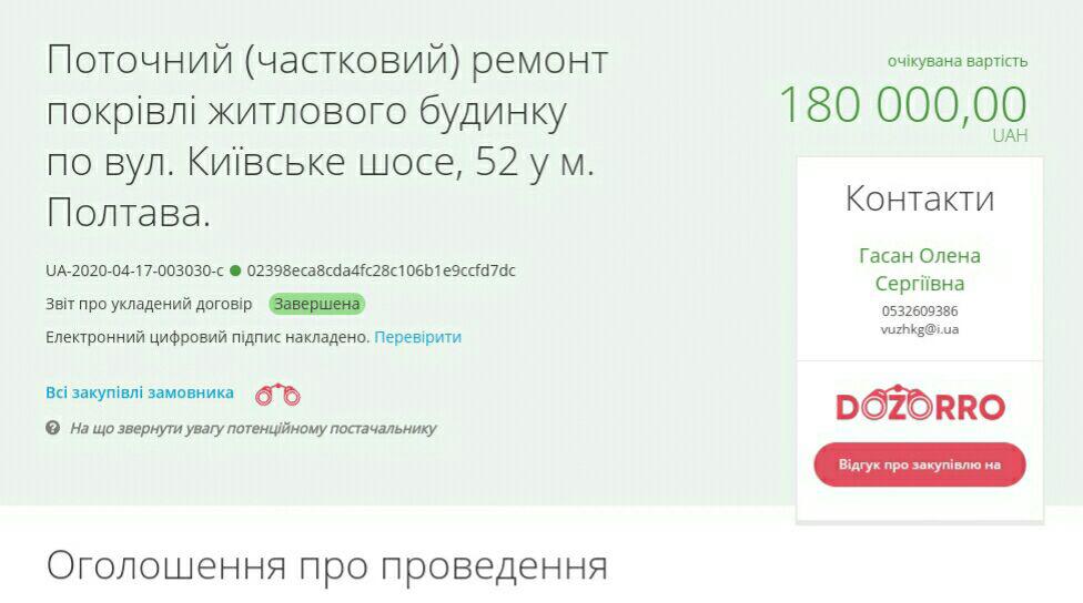 Партія Шарія Полтава домоглася ремонту аварійного даху в житловому будинку
