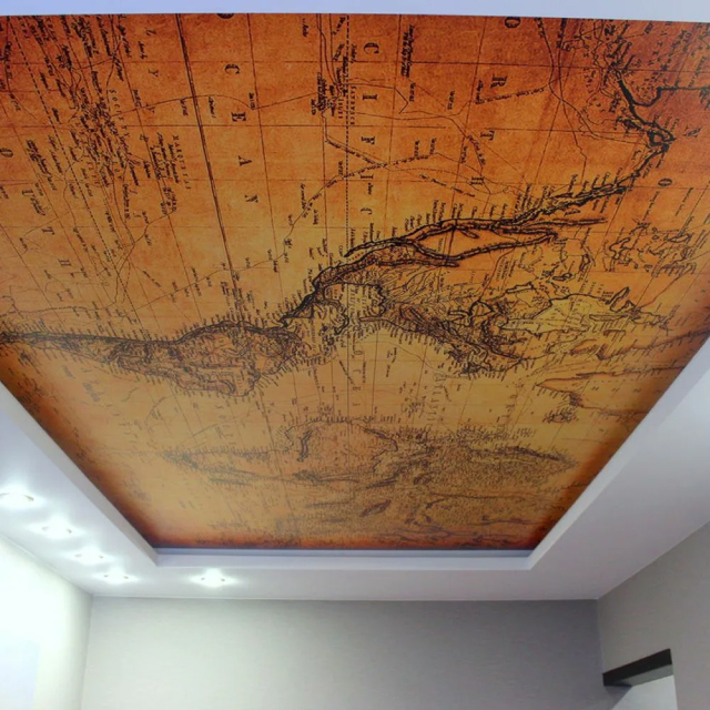 Матовый потолок в гостиной