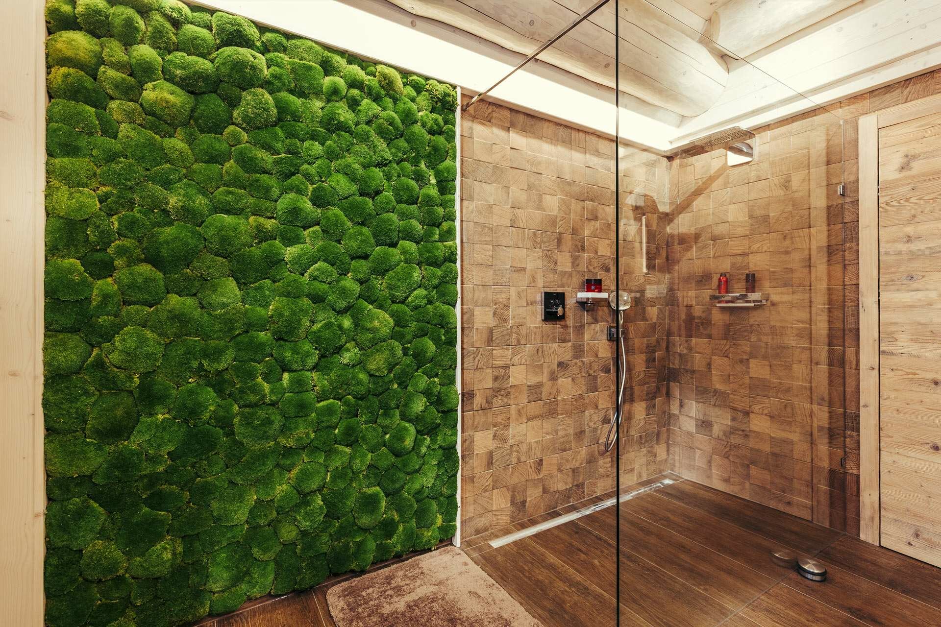 сублимированный мох в интерьере ванной
