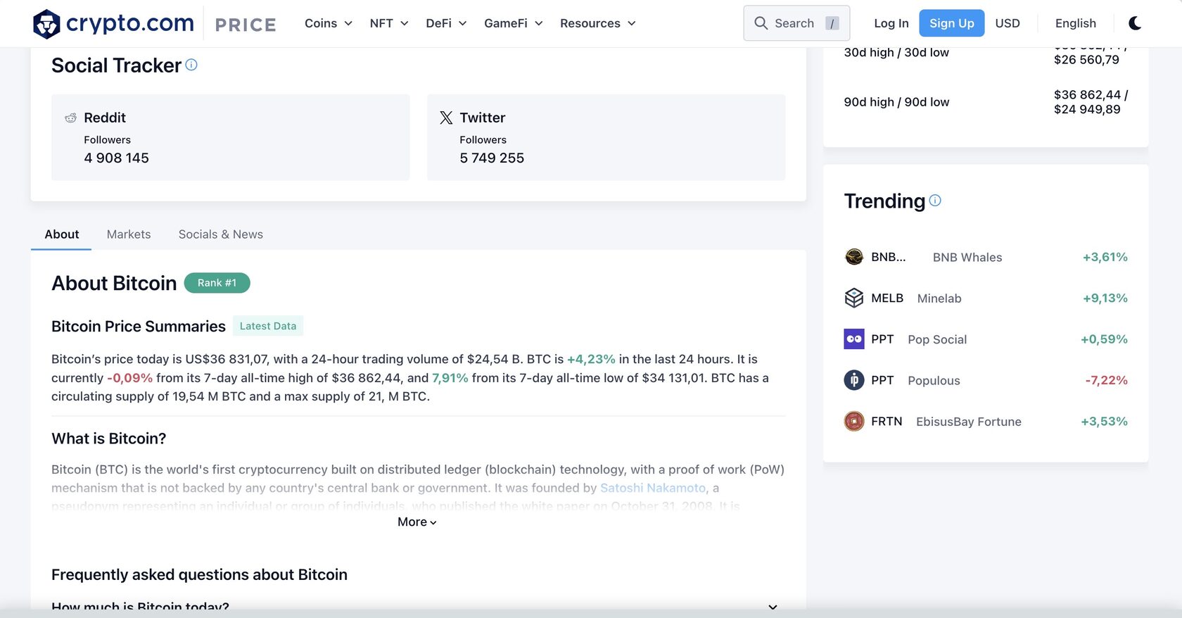 Buy Crypto.com Trending Service | FINPR Agency