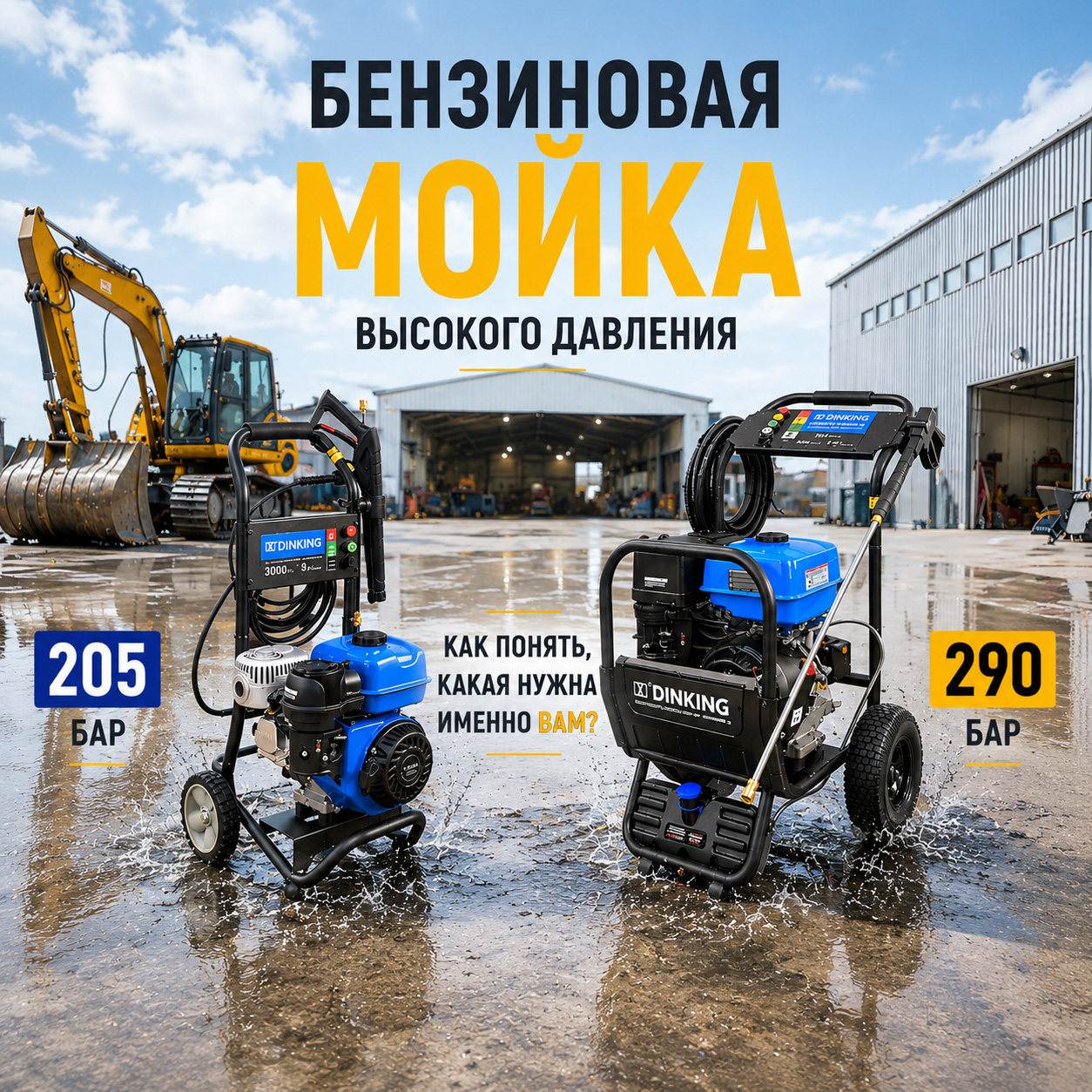Бензиновые мойки высокого давления Dinking