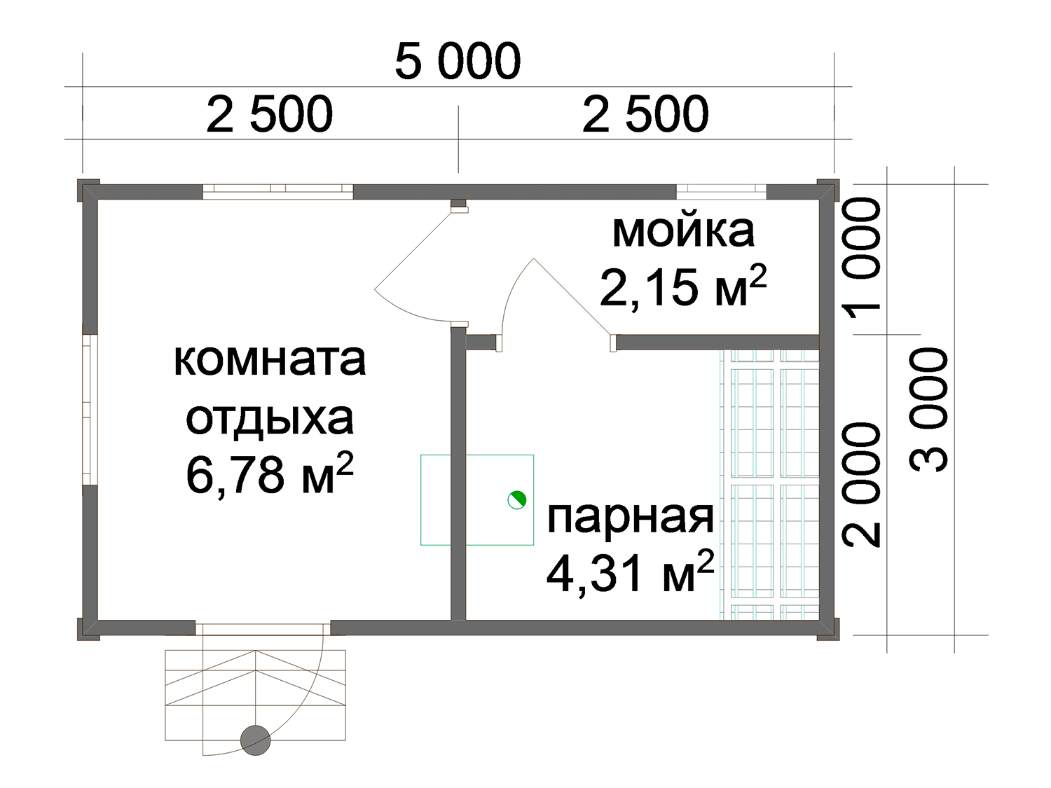 Планировка бани 5х4 пеноблоков