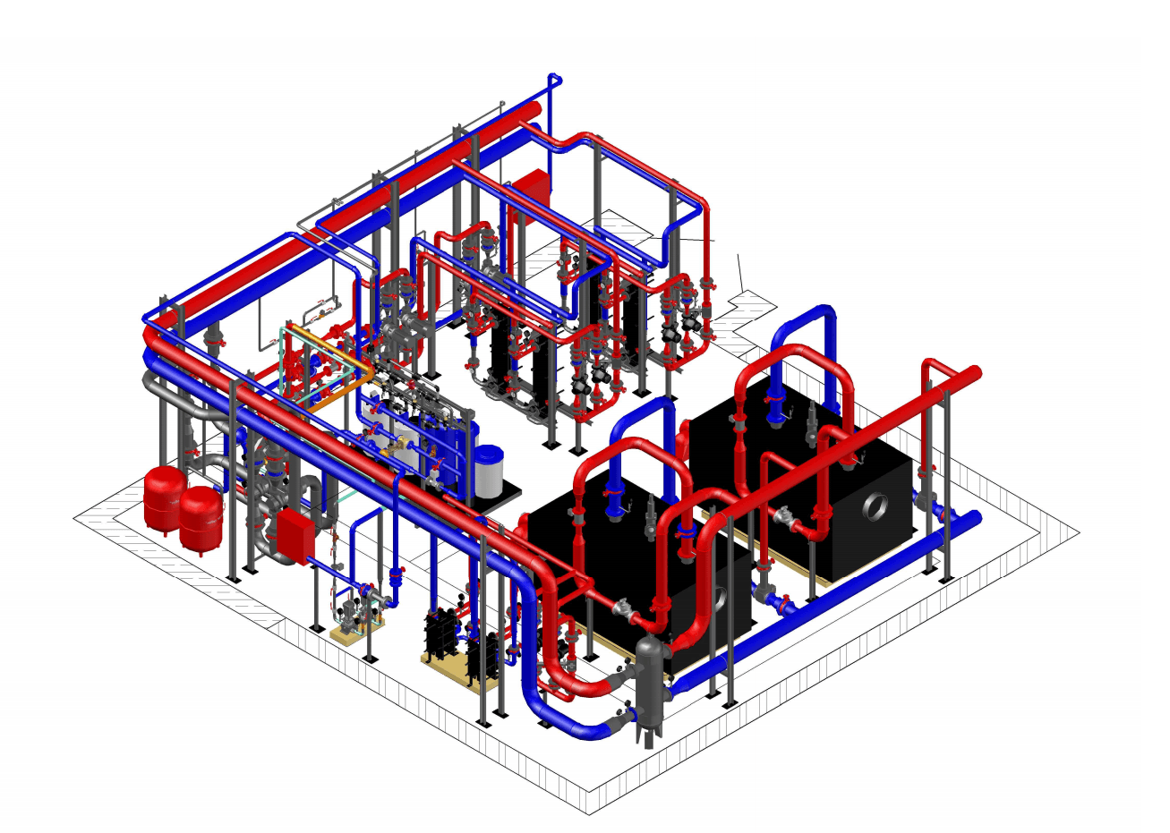 Котельная 3. ЦТП 1.5 МВТ. Итп на 1.5 МВТ. Котельная в Revit. Итп 3d MAGICAD.