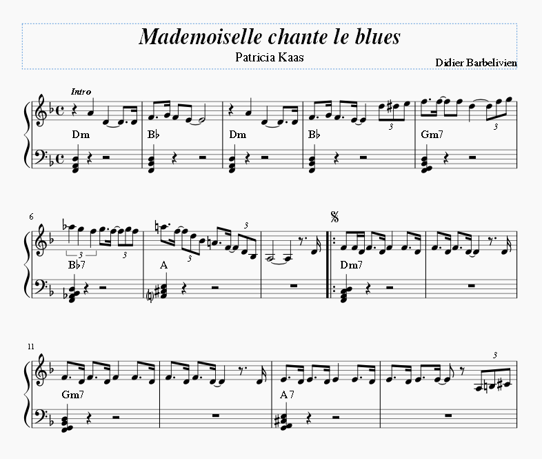 Le blues. Mademoiselle chante le Blues Ноты. Сент Луис блюз Ноты. Mademoiselle chante le Blues Патрисия Каас. Мадмуазель блюз Ноты.