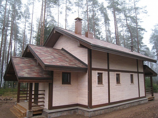 дома из деревянного кирпича фото