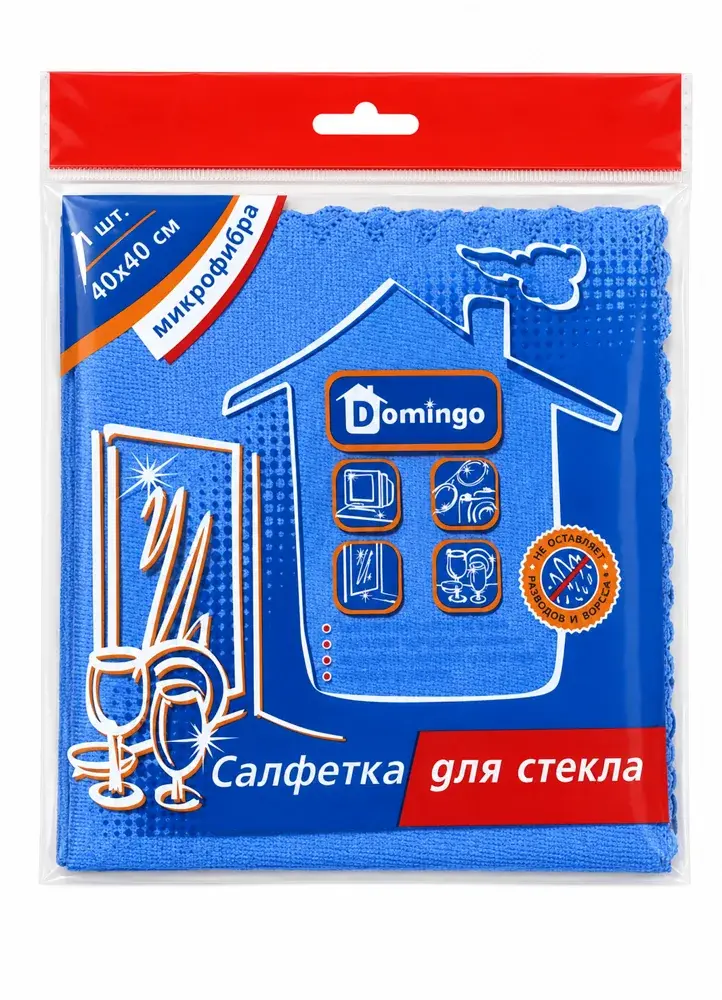 Салфетка Domingo для стекла — Для ухода за стеклянными поверхностями.