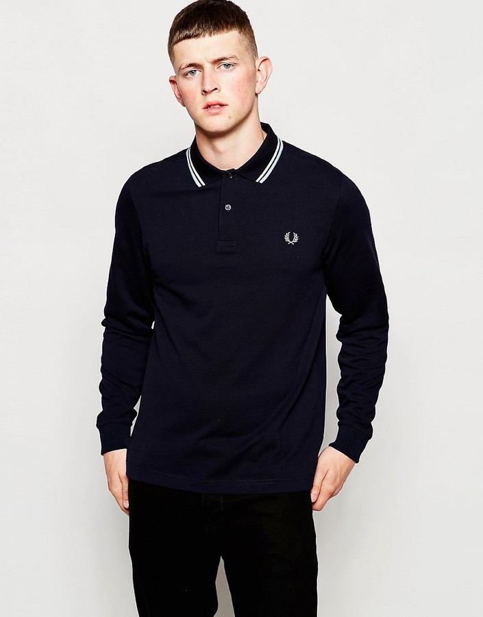 fred perry black long sleeve