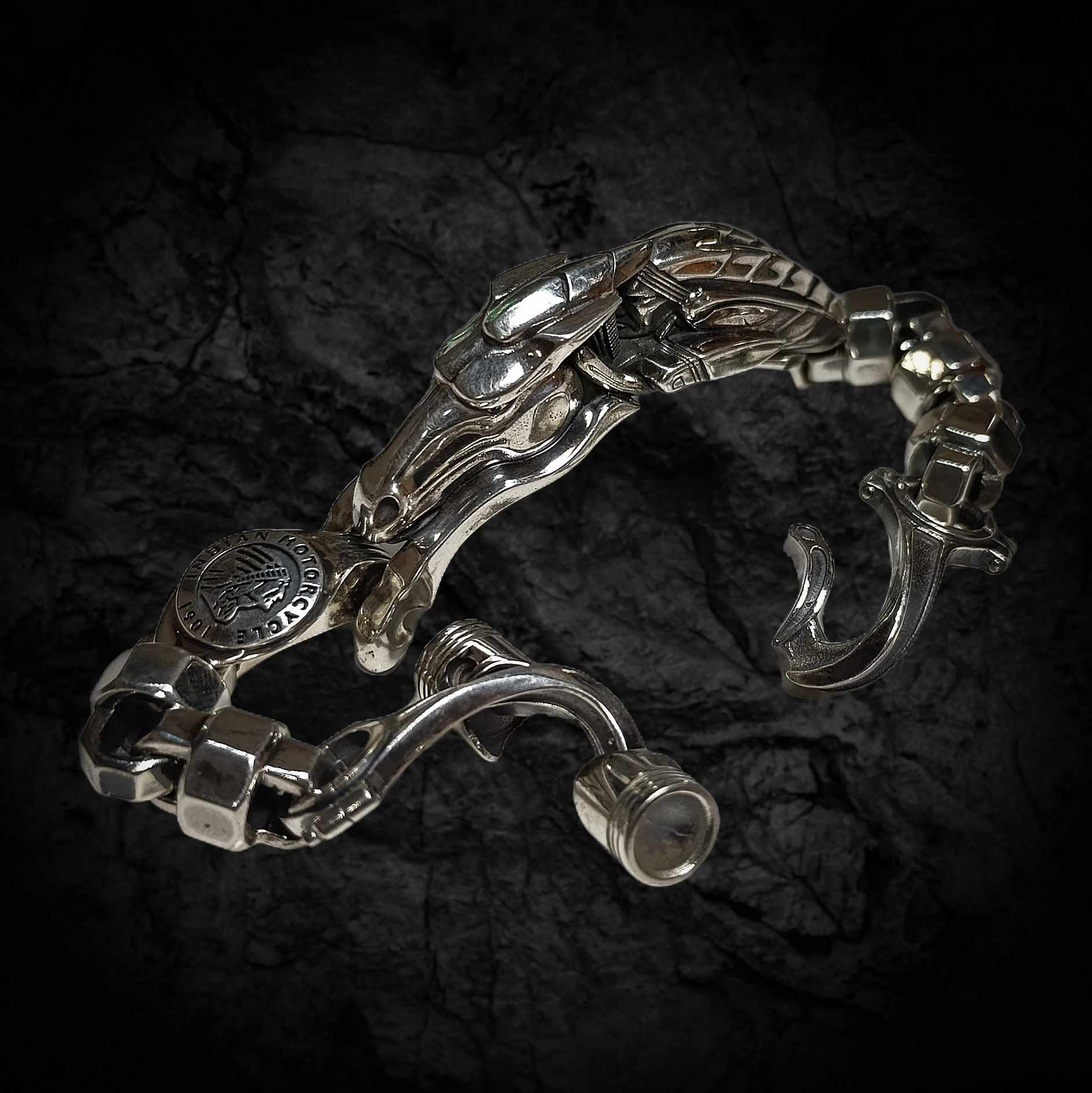 INDIAN, байкерский браслет, рокерский браслет, мото браслет