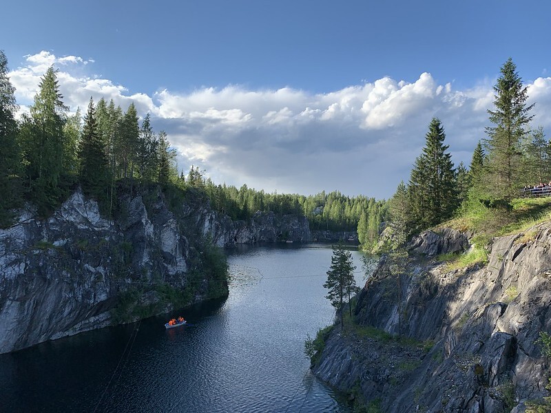 Карелия горы лес небо облака деревья