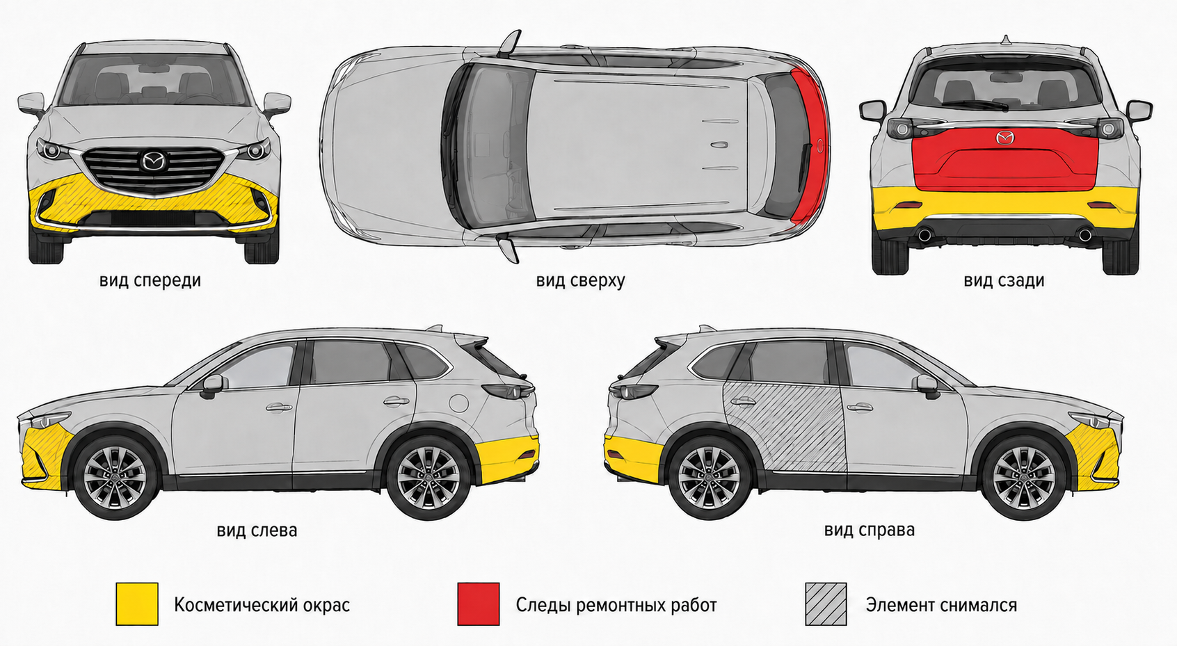 Карта ЛКП Mazda CX-9