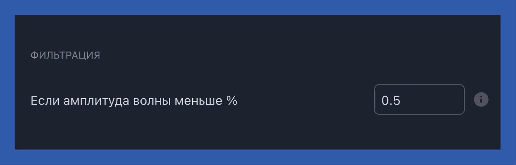 Фильтрация сигналов по амплитуде, %