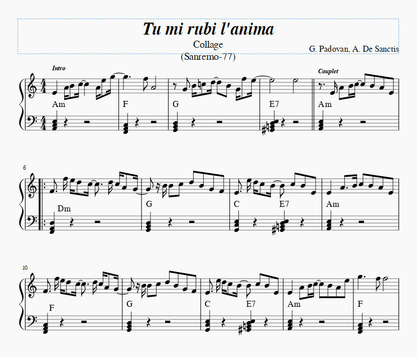 Tu mi rubi l’anima