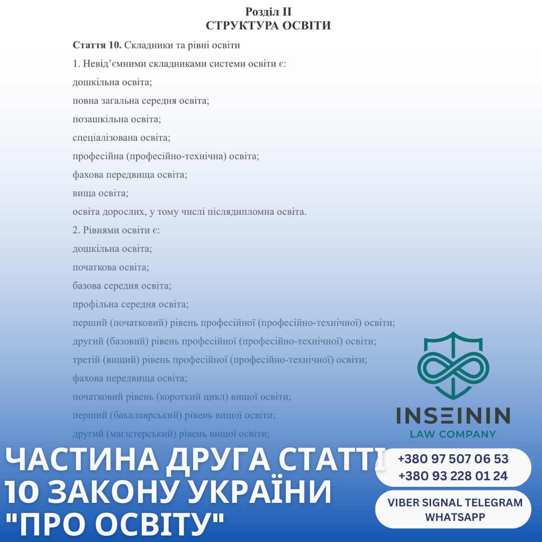 Частина друга статті 10 Закону України &quot;Про освіту&quot;