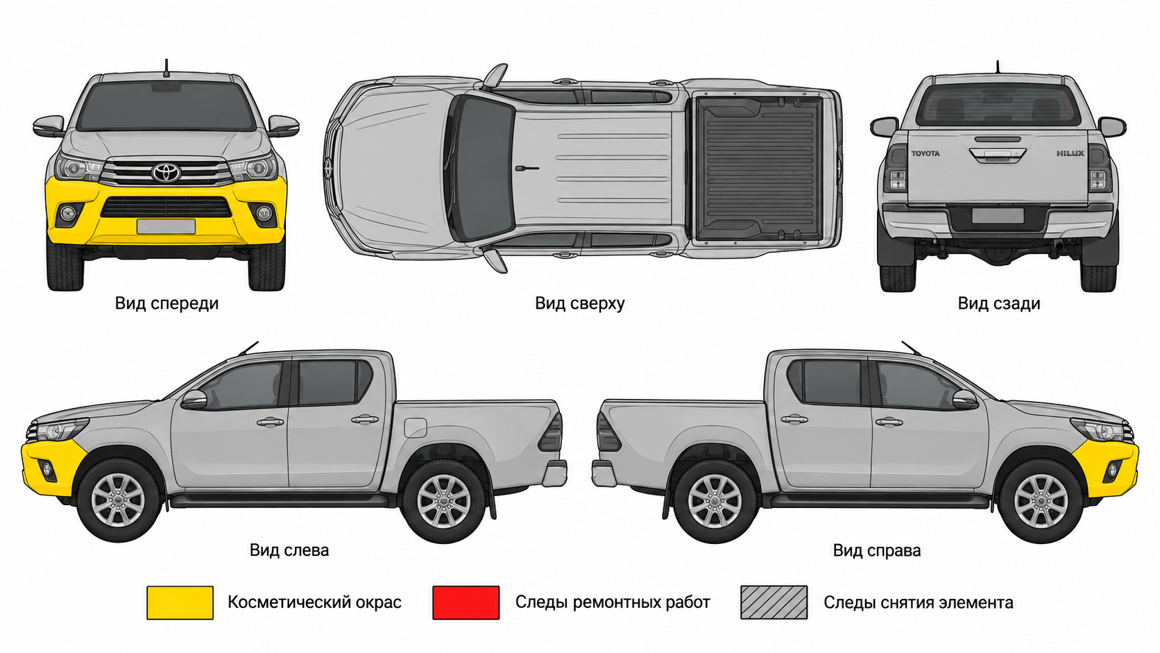 Карта ЛКП Toyota Hilux