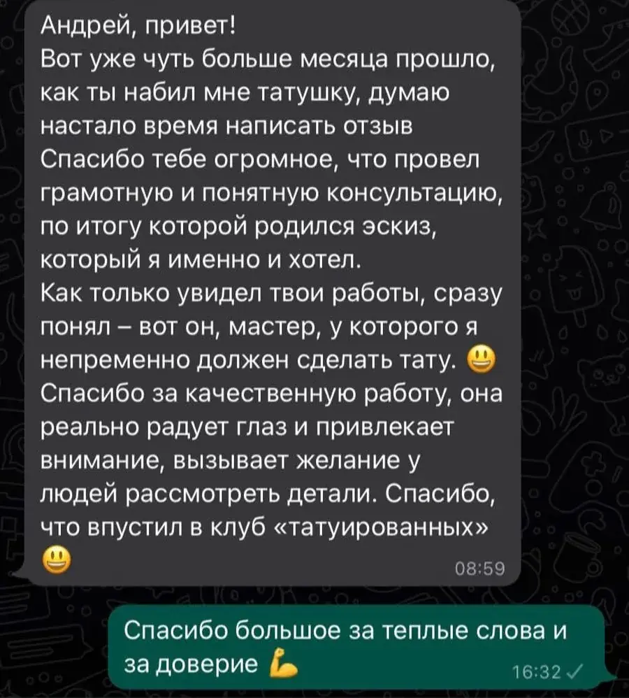 Переписка с клиентом после проекта