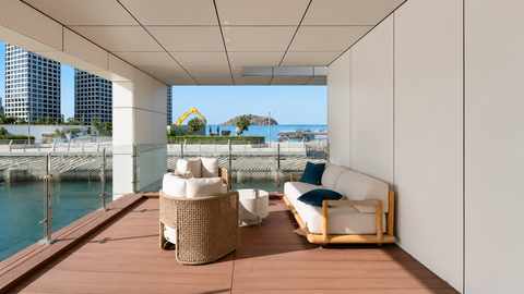 Furnished Terrace - custom DOMA rug, Abu Dhabi waterfront residence