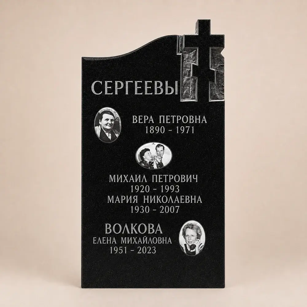 Оформление памятника 100×50 см — работа мастерской № 075