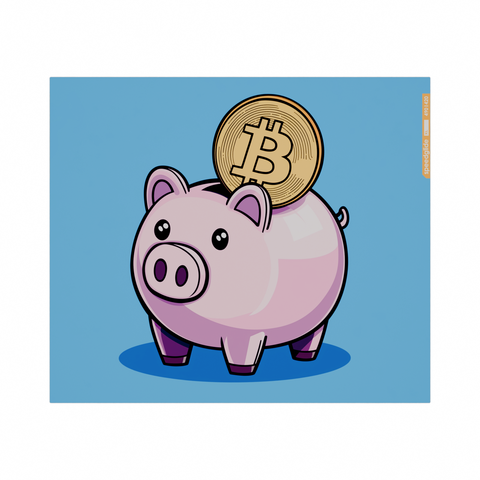 Стеклянный коврик для мыши SpeedGlide, XL, Piggy Bank, артикул PiggyBank_XL