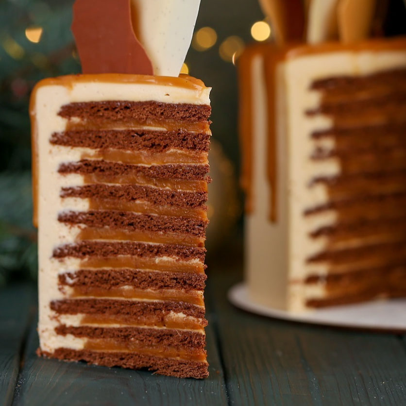 Caramel Honey Cake from The European Cake Cookbook - Cooking by the Book