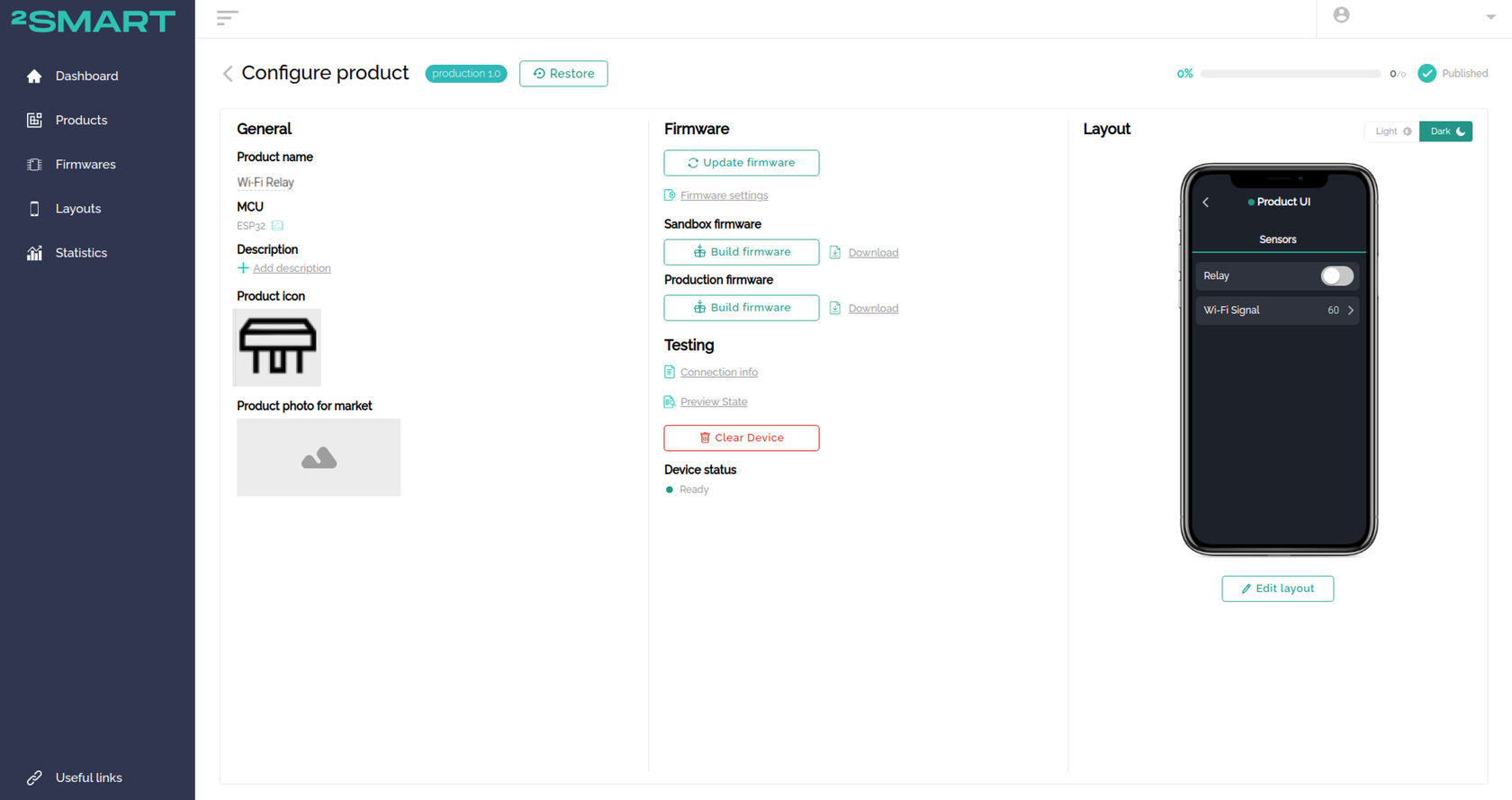 The product page in the vendor panel
