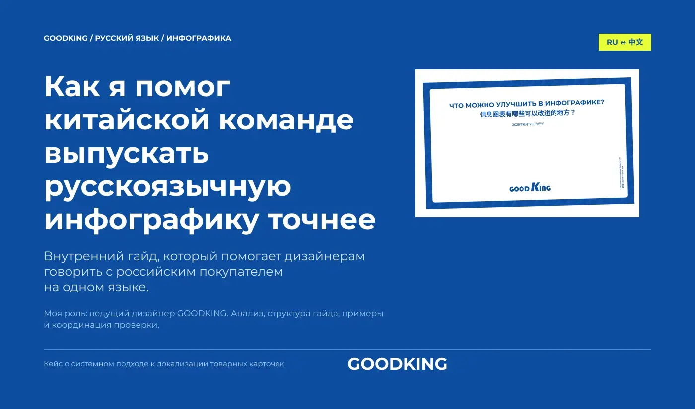 Обложка кейса GOODKING о русско-китайском гайде для точной русскоязычной инфографики