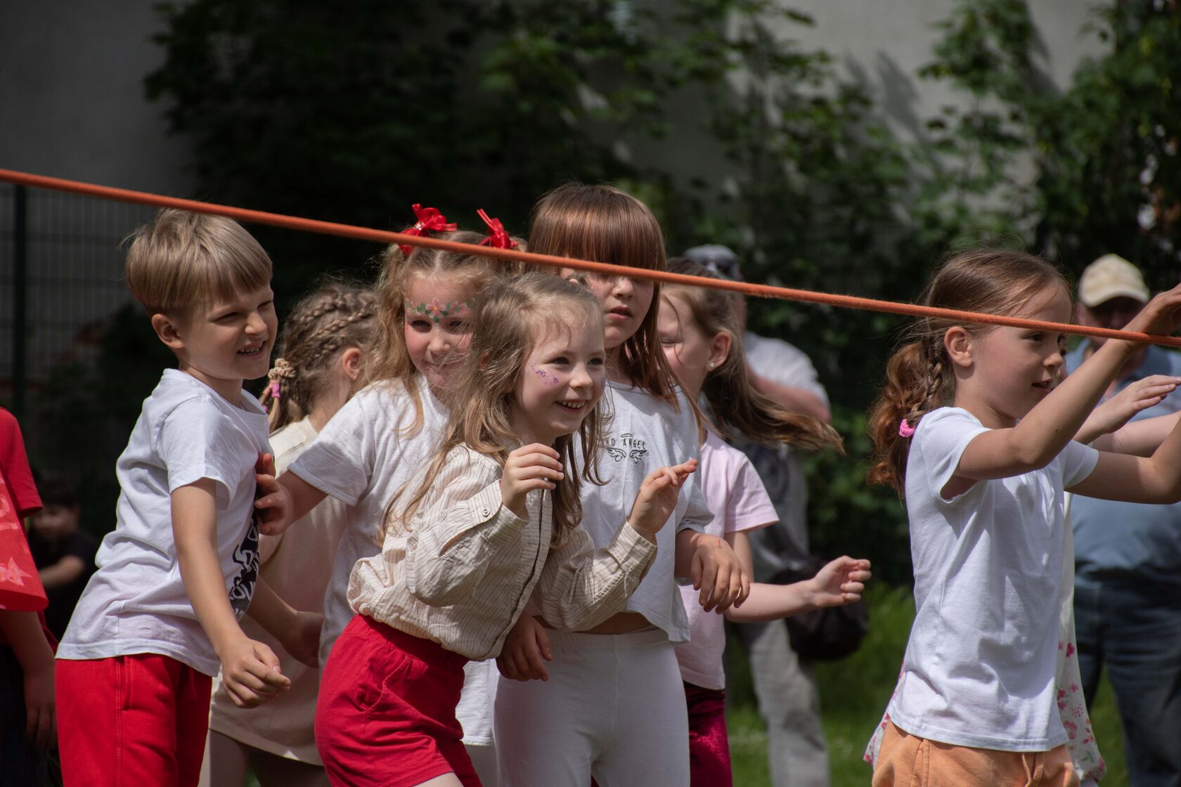 Laughing children at a workshop