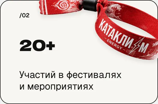 20+ участий в фестивалях и мероприятиях