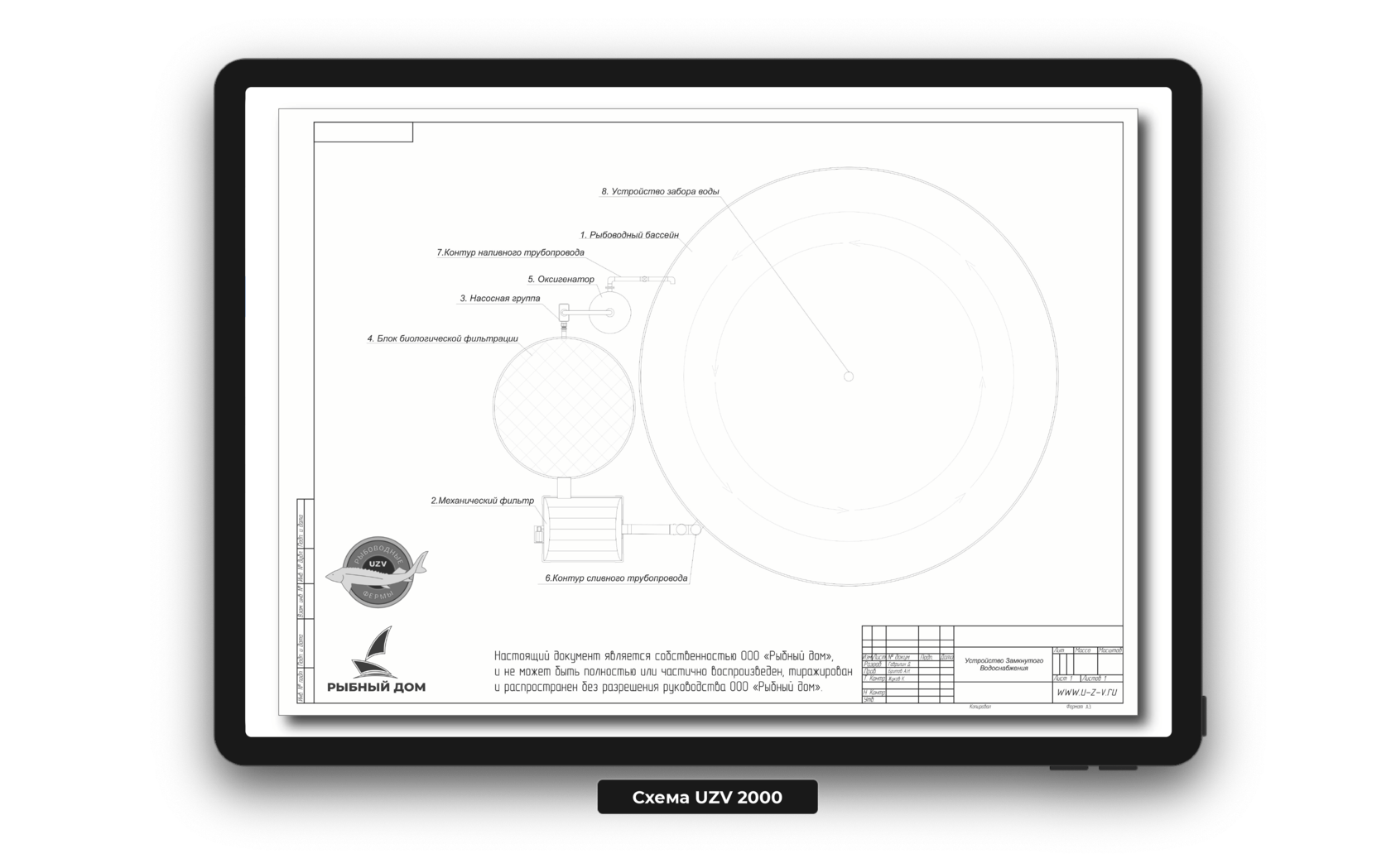 Схема модуля для разведения рыбы