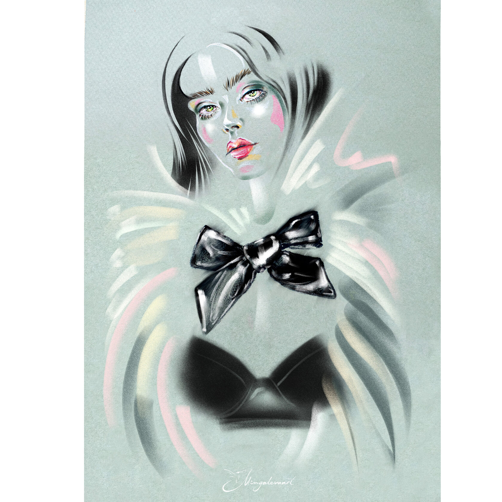 иллюстрация пастель, смешанная техника, иллюстрация, Fashion-illustrator, mingalevaart, Анна Мингалёва