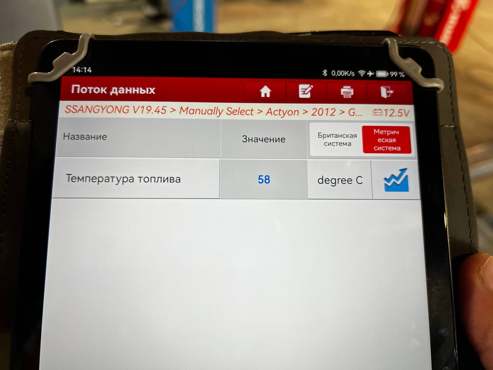 Контроль температуры АКПП сканером Launch