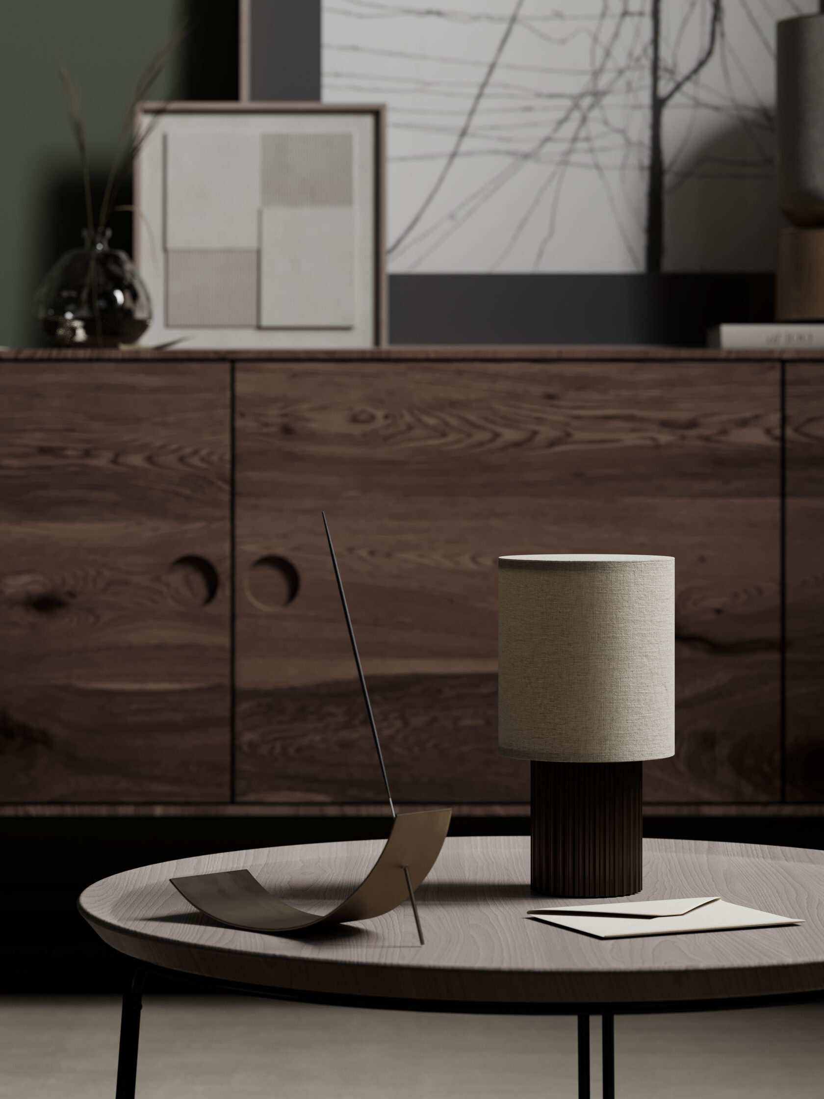 Interior details - incense and table lamp
