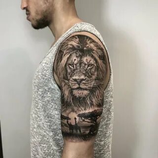 Тату лев и львица