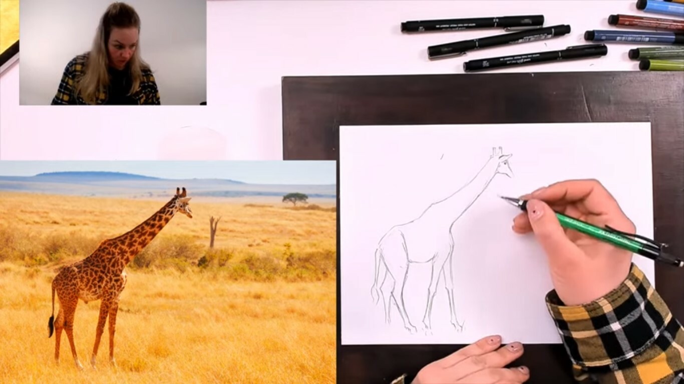 нарисовать жирафа