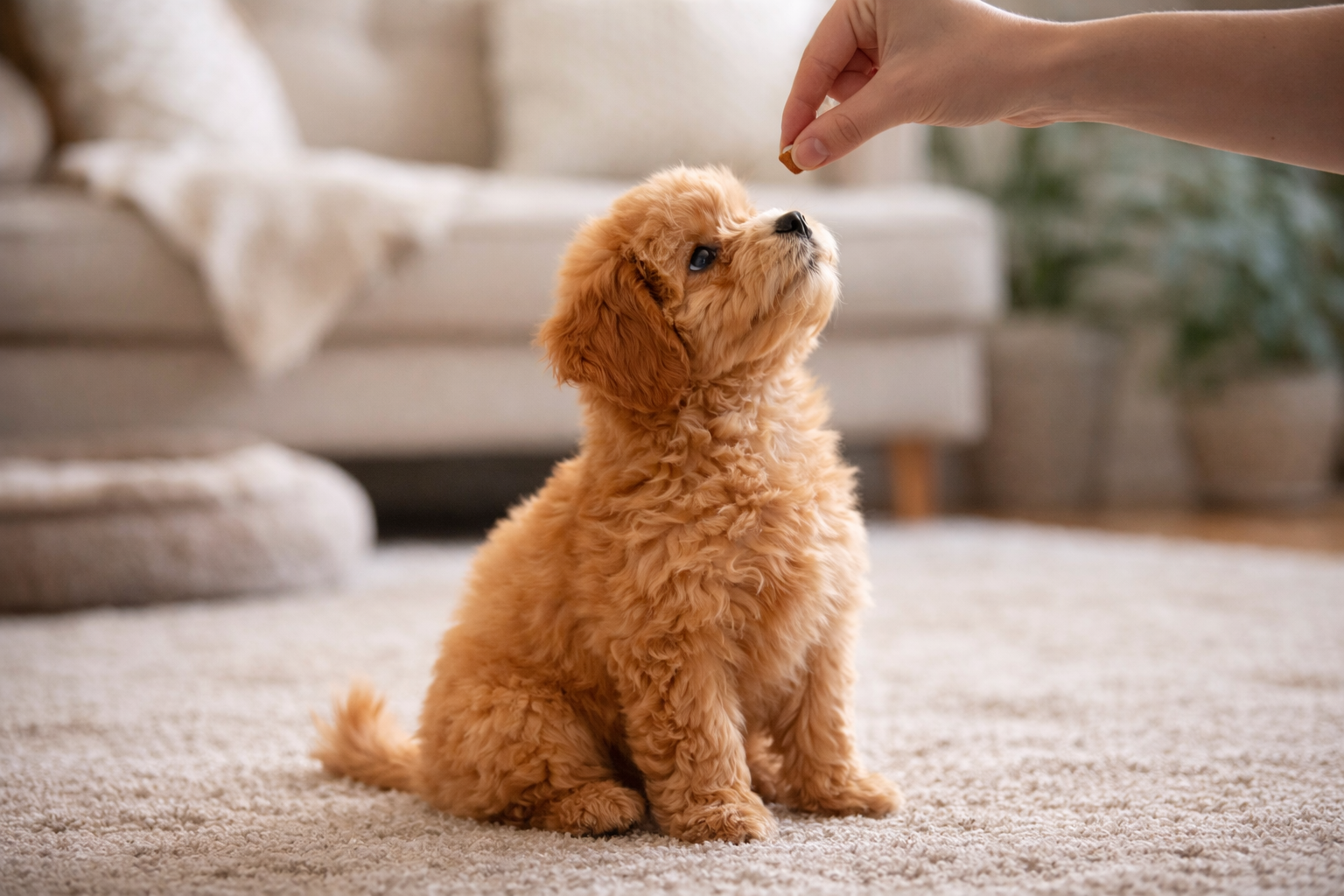 Отработка команды Сидеть