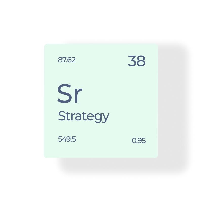 карточка похожая на химический элемент с элементом под названием Стратегия