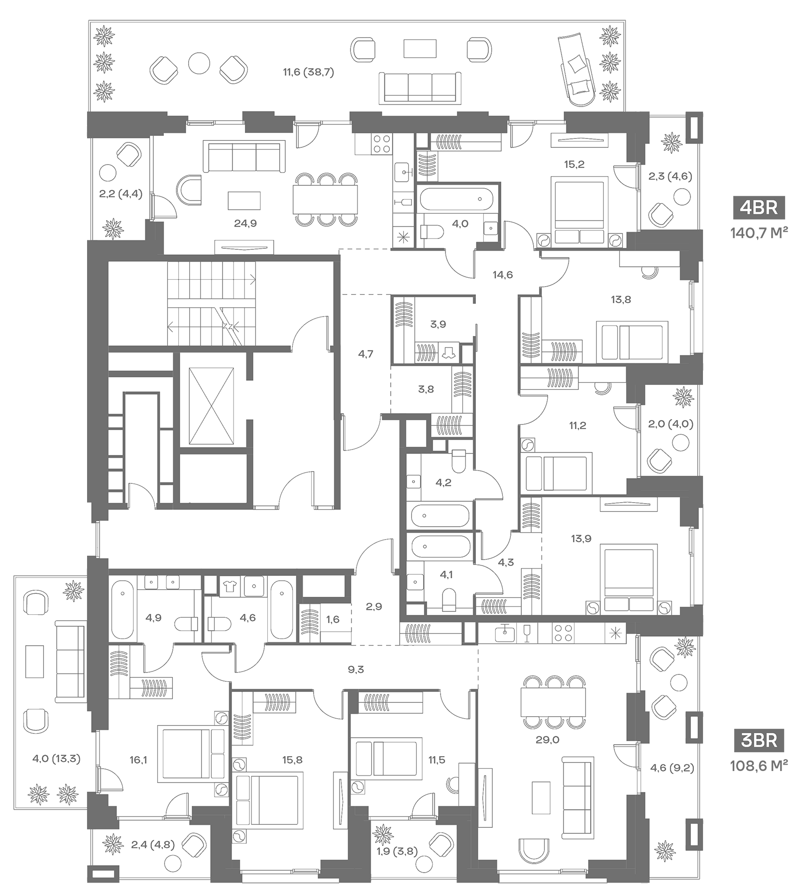 5-комн пентхаус 171 м²