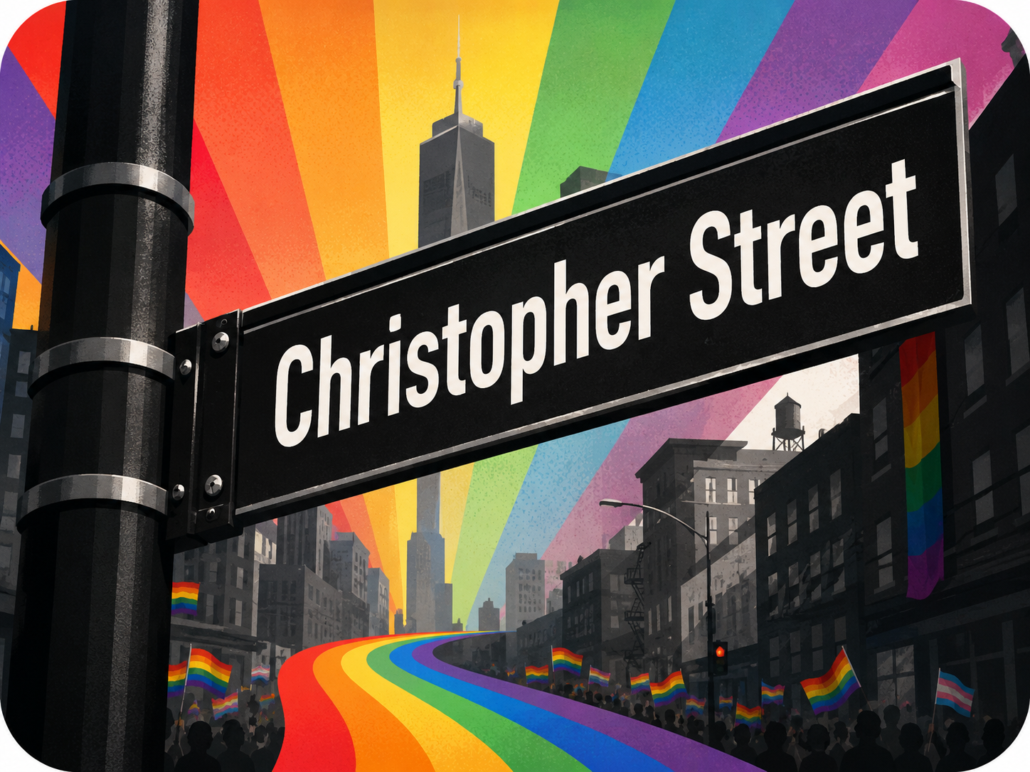 Иллюстрация Christopher Street и истории Christopher Street Day в Германии