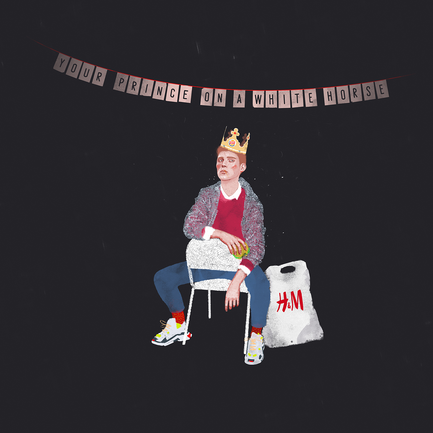 Prince illustration. Burger King crown