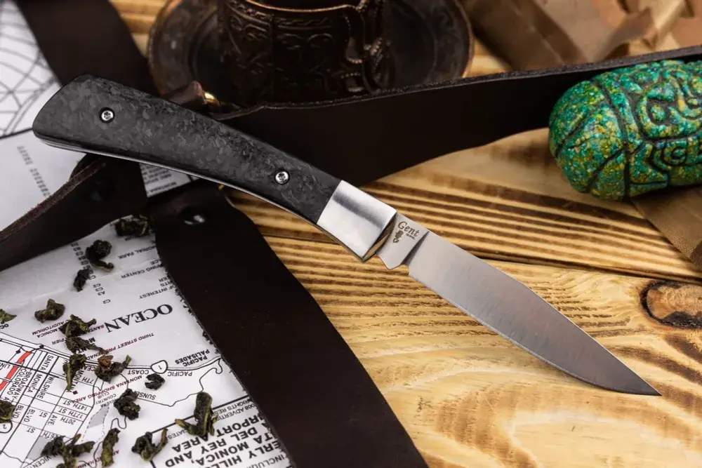 Складной нож Kizlyar Supreme Gent D2 с карбоновой рукоятью