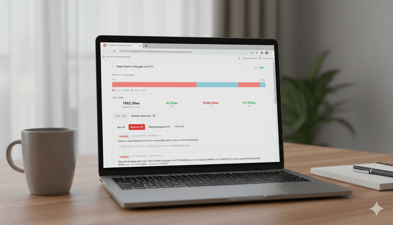 Экран ноутбука с синтетической проверкой Pingera