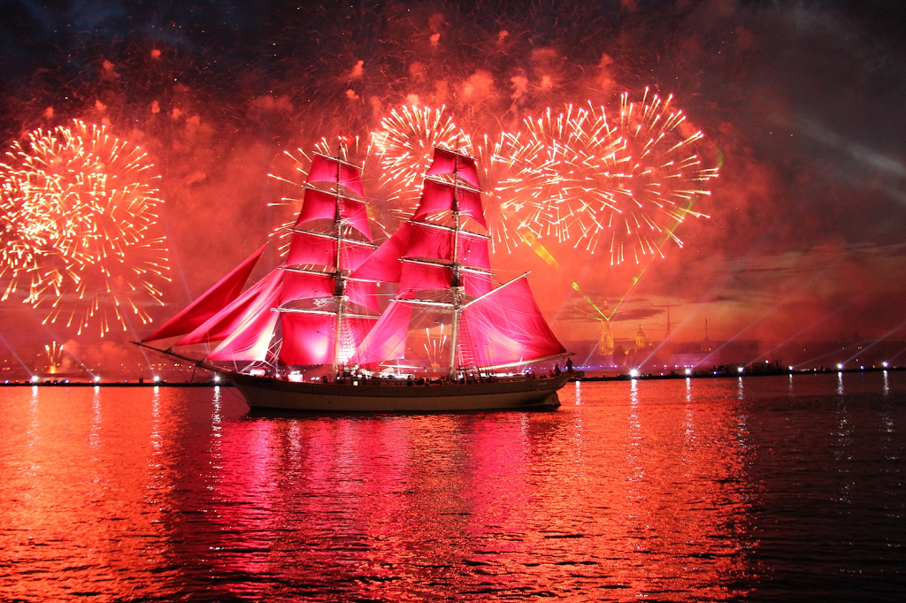 Scarlet Sails 2022 in St. Petersburg, Russia - Most Petersburg