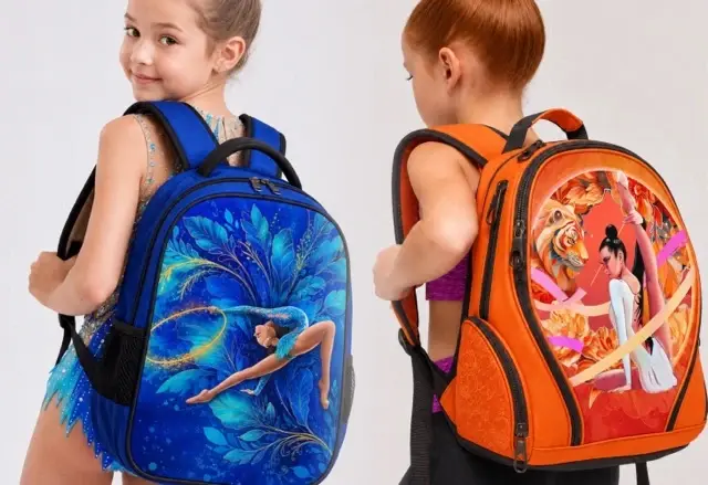 Rhythmic gymnastics illustration adapted for sportswear and gymnastics equipment