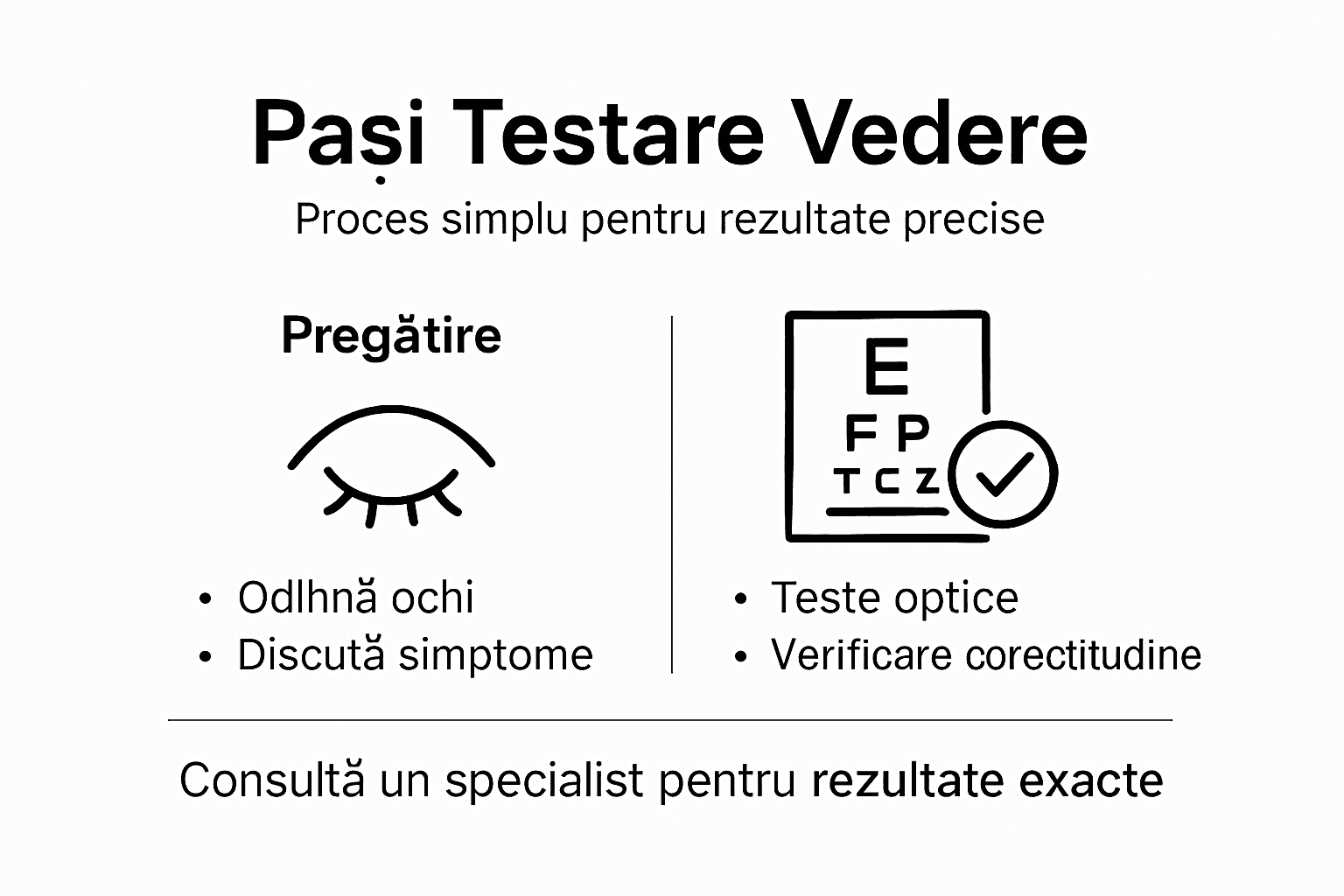 Infografic: pașii testării vederii