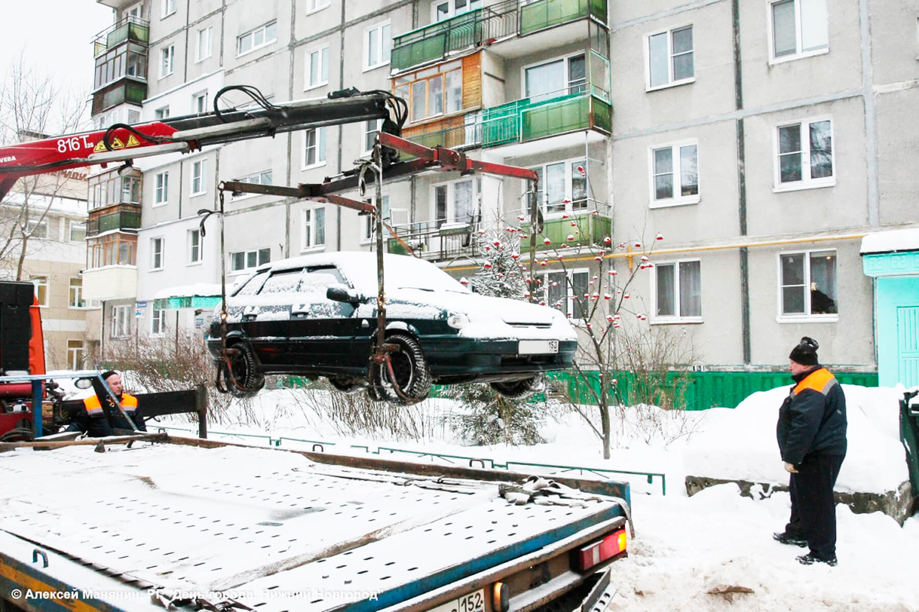 Уборка снега в Сормовском районе. Январь 2021