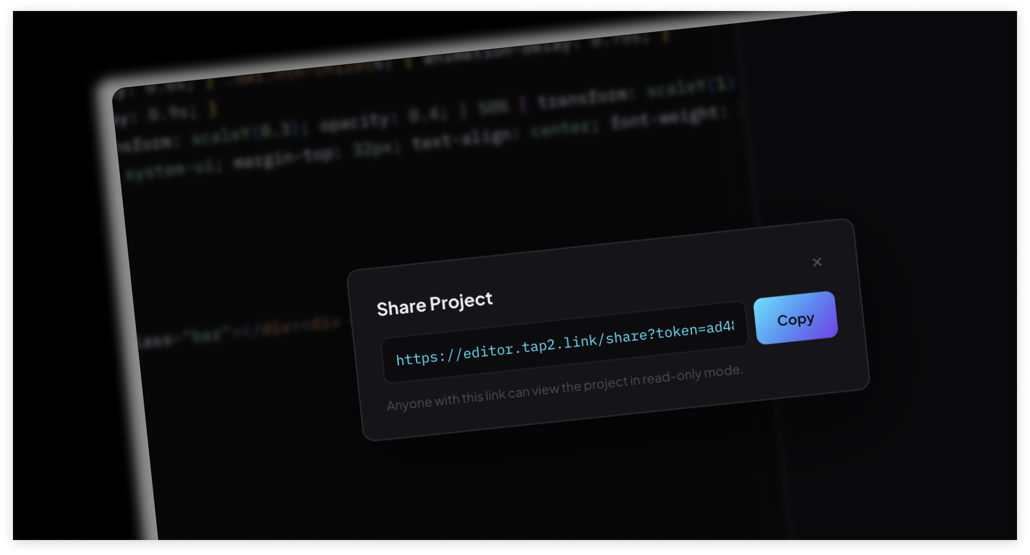 Code Editor workspace with code view and project list