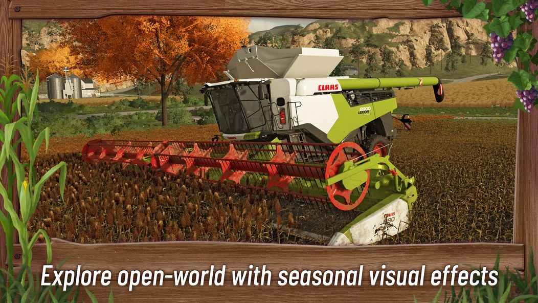 Farming Simulator 23 Mobile: симулятор фермы, комбайн CLAAS убирает урожай